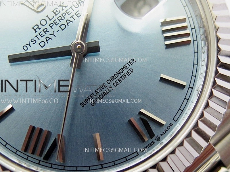 Day Date 228239 40mm KF 1:1 Best Edition Ice Blue Dial Roman Markers On President Bracelet SA3255