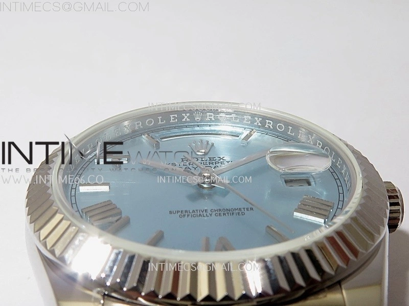 Day Date 228239 40mm KF 1:1 Best Edition Ice Blue Dial Roman Markers On President Bracelet SA3255