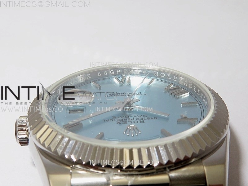 Day Date 228239 40mm KF 1:1 Best Edition Ice Blue Dial Roman Markers On President Bracelet SA3255