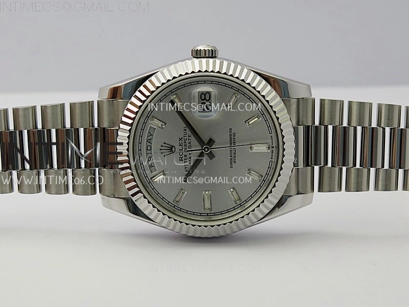 Day Date 228239 40mm KF 1:1 Best Edition Silver Dial Crystal Markers On President Bracelet SA3255