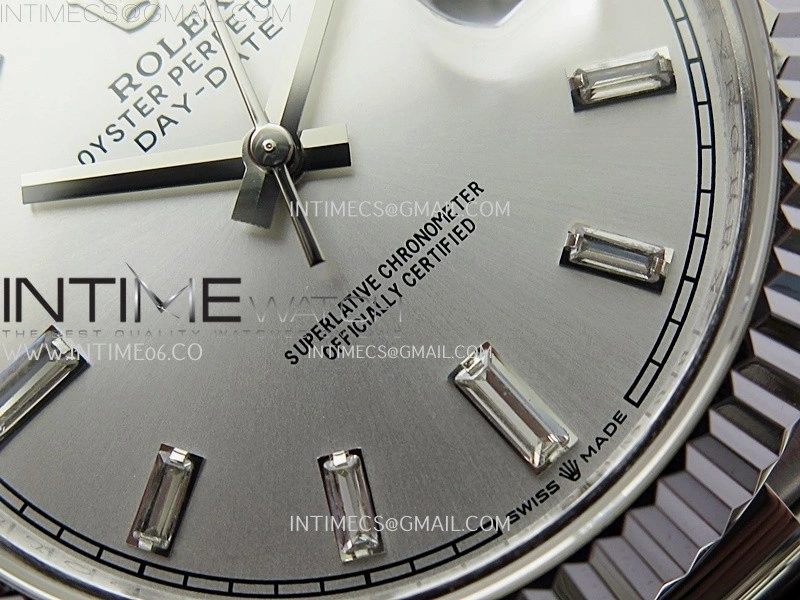 Day Date 228239 40mm KF 1:1 Best Edition Silver Dial Crystal Markers On President Bracelet SA3255
