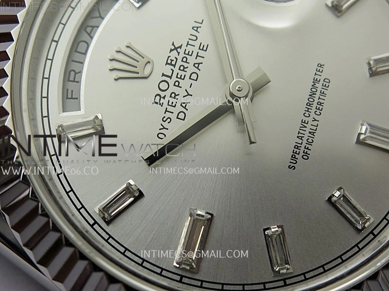 Day Date 228239 40mm KF 1:1 Best Edition Silver Dial Crystal Markers On President Bracelet SA3255
