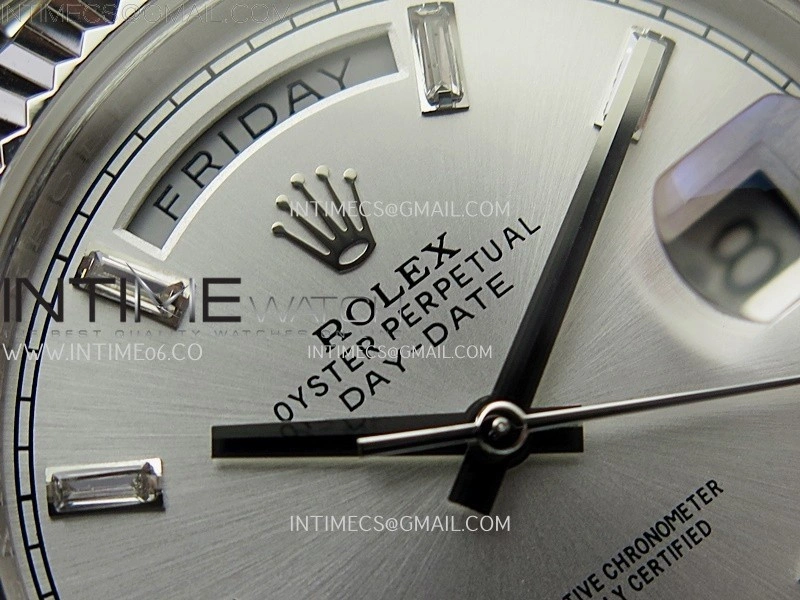 Day Date 228239 40mm KF 1:1 Best Edition Silver Dial Crystal Markers On President Bracelet SA3255