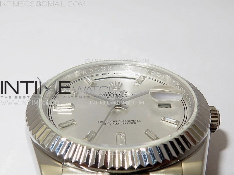 Day Date 228239 40mm KF 1:1 Best Edition Silver Dial Crystal Markers On President Bracelet SA3255