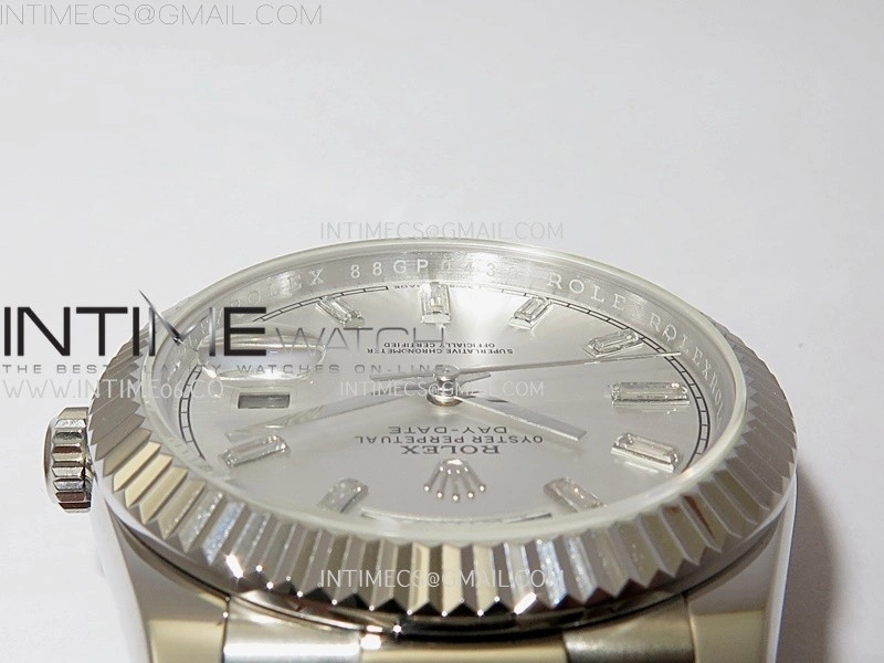 Day Date 228239 40mm KF 1:1 Best Edition Silver Dial Crystal Markers On President Bracelet SA3255