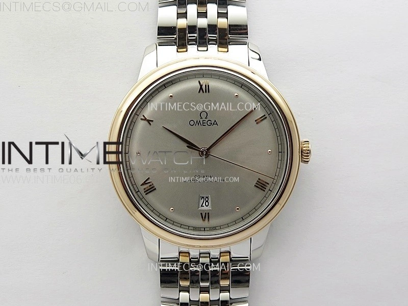 De Ville 40mm SS RG GTF 1:1 Best Edition Silver Gray Dial RG Markers on SS RG Bracelet A8000