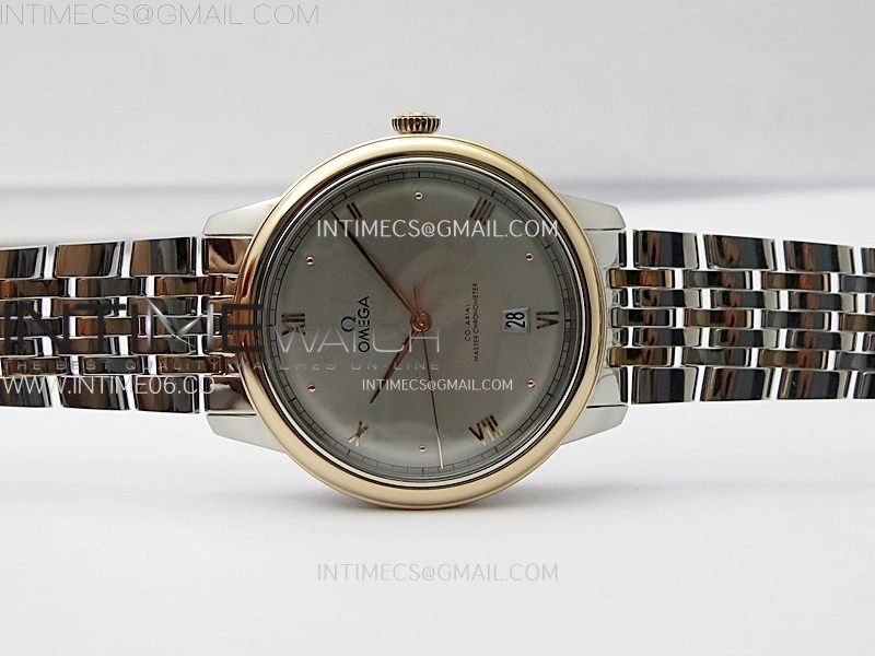 De Ville 40mm SS RG GTF 1:1 Best Edition Silver Gray Dial RG Markers on SS RG Bracelet A8000