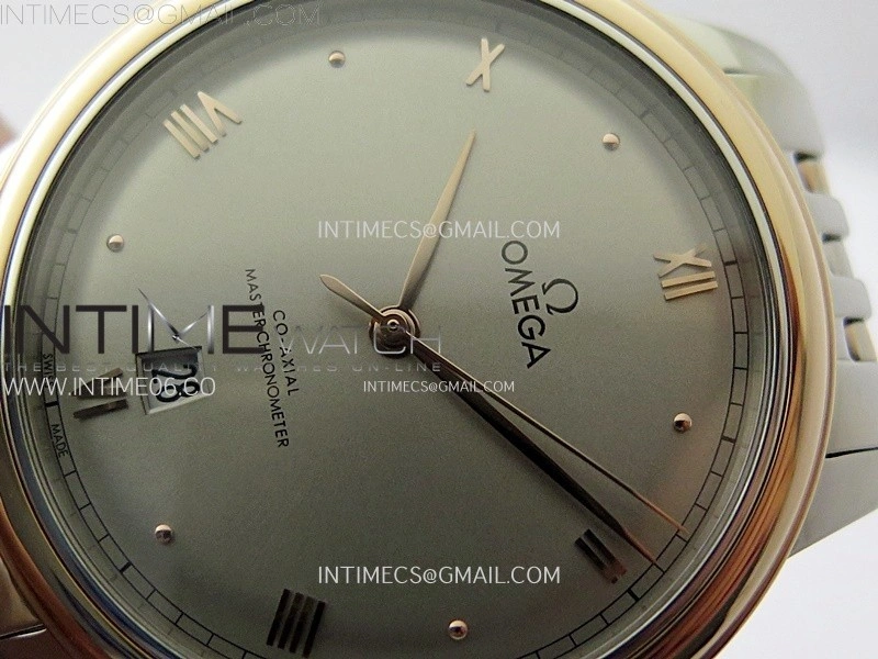 De Ville 40mm SS RG GTF 1:1 Best Edition Silver Gray Dial RG Markers on SS RG Bracelet A8000