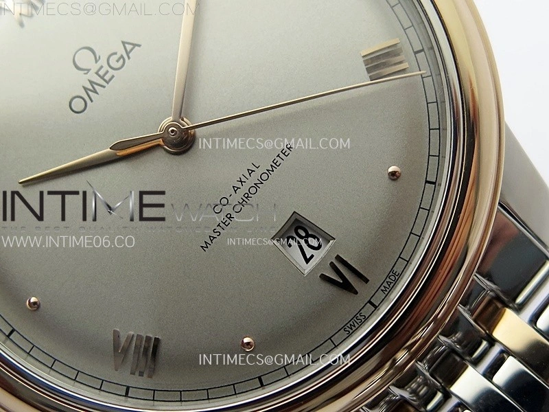 De Ville 40mm SS RG GTF 1:1 Best Edition Silver Gray Dial RG Markers on SS RG Bracelet A8000