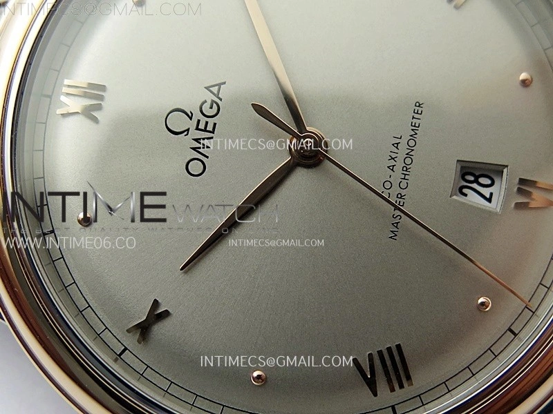 De Ville 40mm SS RG GTF 1:1 Best Edition Silver Gray Dial RG Markers on SS RG Bracelet A8000