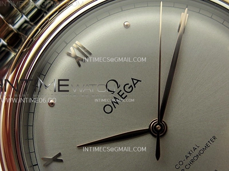 De Ville 40mm SS RG GTF 1:1 Best Edition Silver Gray Dial RG Markers on SS RG Bracelet A8000