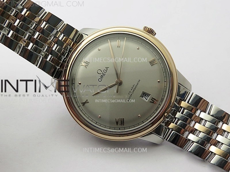 De Ville 40mm SS RG GTF 1:1 Best Edition Silver Gray Dial RG Markers on SS RG Bracelet A8000