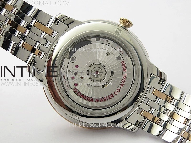 De Ville 40mm SS RG GTF 1:1 Best Edition Silver Gray Dial RG Markers on SS RG Bracelet A8000