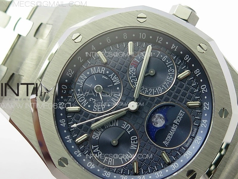 Royal Oak 41mm Complicated 26574 SS APSF 1:1 Best Edition Blue Dial on SS Bracelet A5134 V2