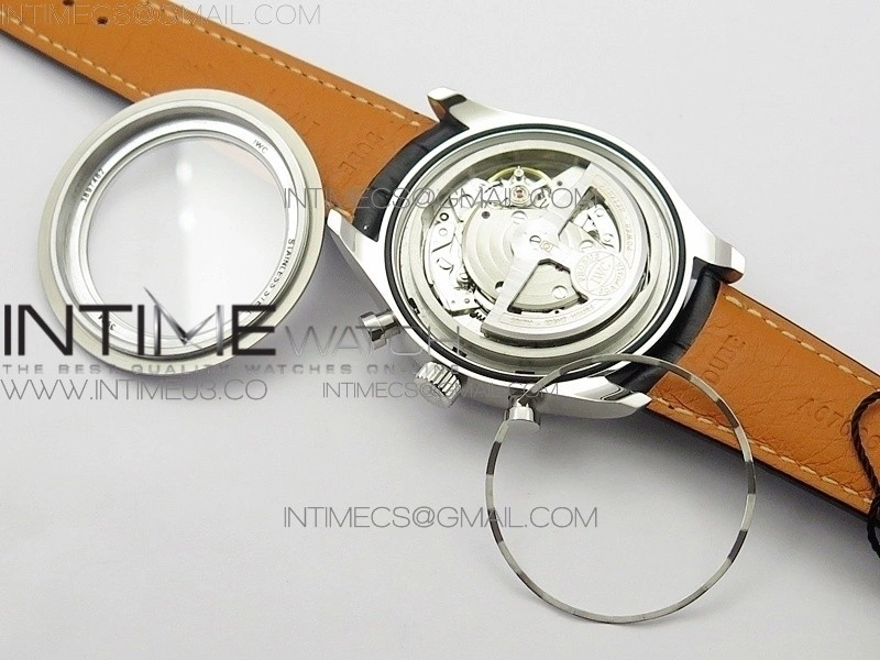Portugieser Chrono Classic 42 IW390403 ZF 1:1 Best Edition White Dial Blue Hand on Black Leather Strap A7750