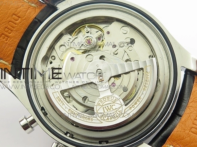 Portugieser Chrono Classic 42 IW390403 ZF 1:1 Best Edition White Dial Blue Hand on Black Leather Strap A7750