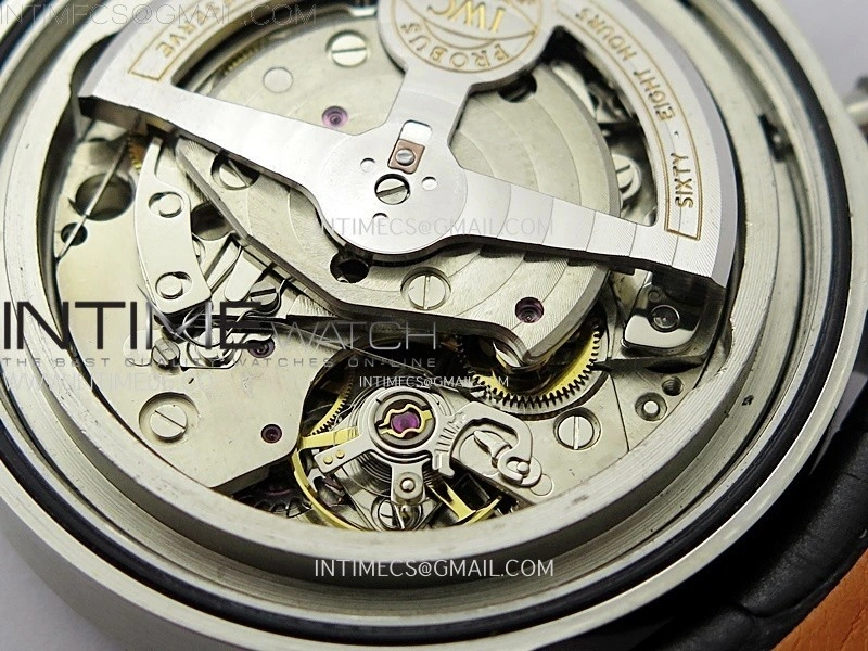 Portugieser Chrono Classic 42 IW390406 AZF 1:1 Best Edition Blue Dial Blue Hand on Black Leather Strap A7750