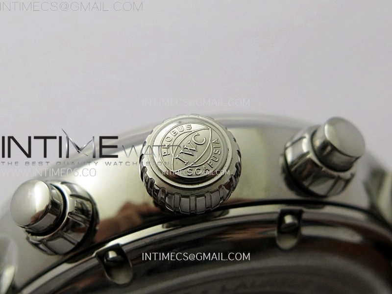 Portugieser Chrono Classic 42 IW390406 AZF 1:1 Best Edition Blue Dial Blue Hand on Black Leather Strap A7750