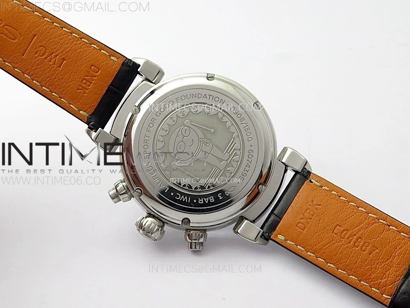 Portugieser Chrono Classic 42 IW390406 AZF 1:1 Best Edition Blue Dial Blue Hand on Black Leather Strap A7750