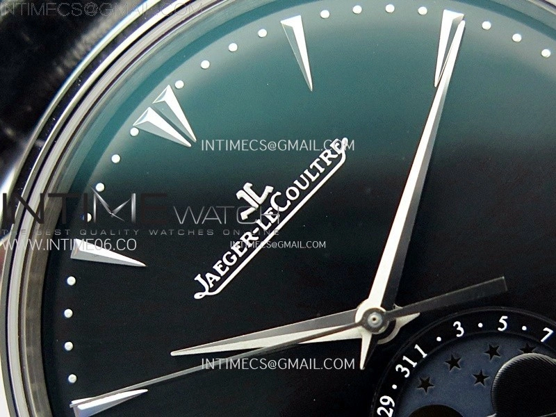 Master Ultra Thin Moon 1368420 SS ZF 1:1 Best Edition Black Dial on Black Leather Strap V3 SA925 Super Clone