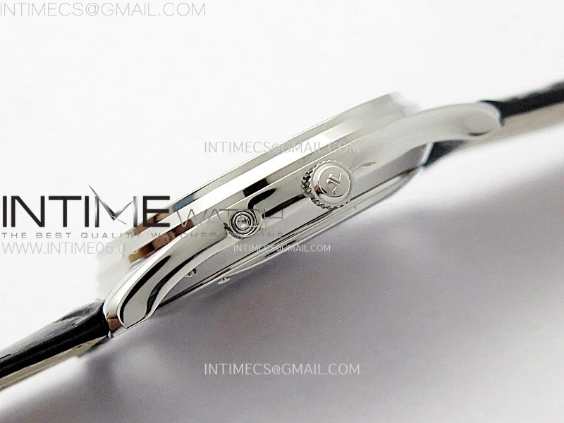 Master Ultra Thin Moon 1368420 SS ZF 1:1 Best Edition Black Dial on Black Leather Strap V3 SA925 Super Clone