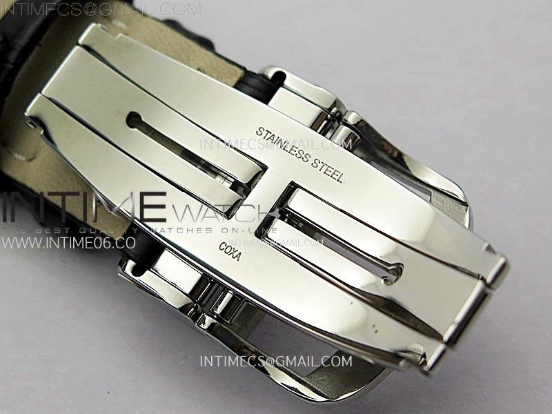 Master Ultra Thin Moon 1368420 SS ZF 1:1 Best Edition Black Dial on Black Leather Strap V3 SA925 Super Clone