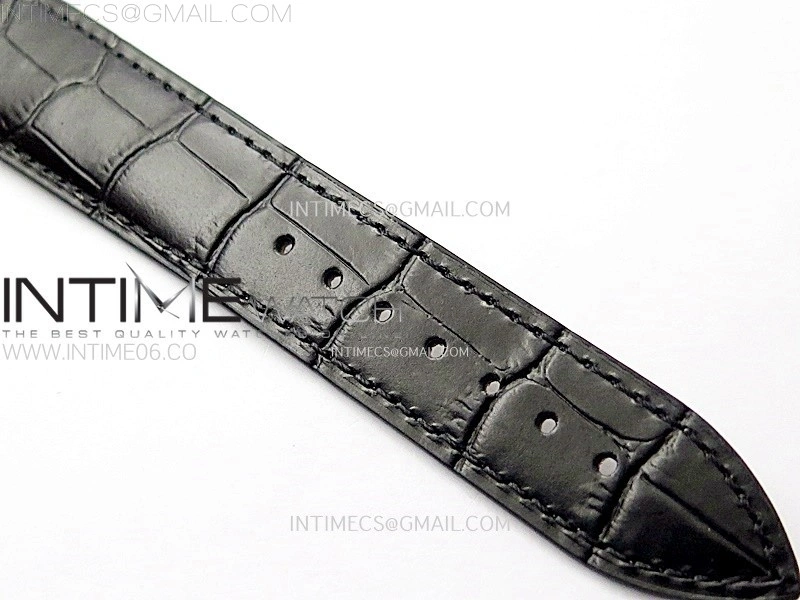 Master Ultra Thin Moon 1368420 SS ZF 1:1 Best Edition Black Dial on Black Leather Strap V3 SA925 Super Clone