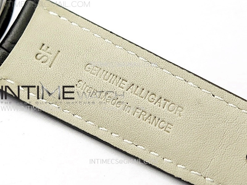 Master Ultra Thin Moon 1368420 SS ZF 1:1 Best Edition Black Dial on Black Leather Strap V3 SA925 Super Clone