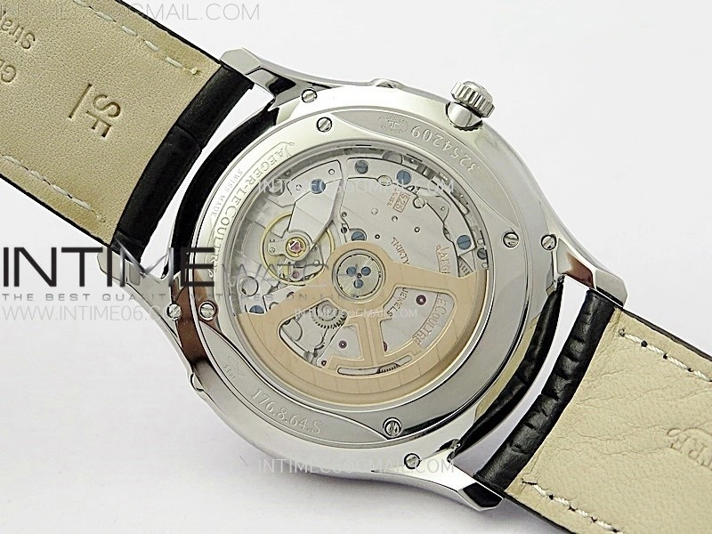 Master Ultra Thin Moon 1368420 SS ZF 1:1 Best Edition Black Dial on Black Leather Strap V3 SA925 Super Clone
