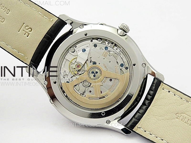 Master Ultra Thin Moon 1368420 SS ZF 1:1 Best Edition Black Dial on Black Leather Strap V3 SA925 Super Clone