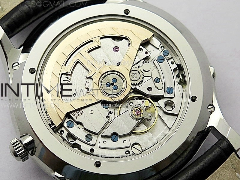 Master Ultra Thin Moon 1368420 SS ZF 1:1 Best Edition Black Dial on Black Leather Strap V3 SA925 Super Clone