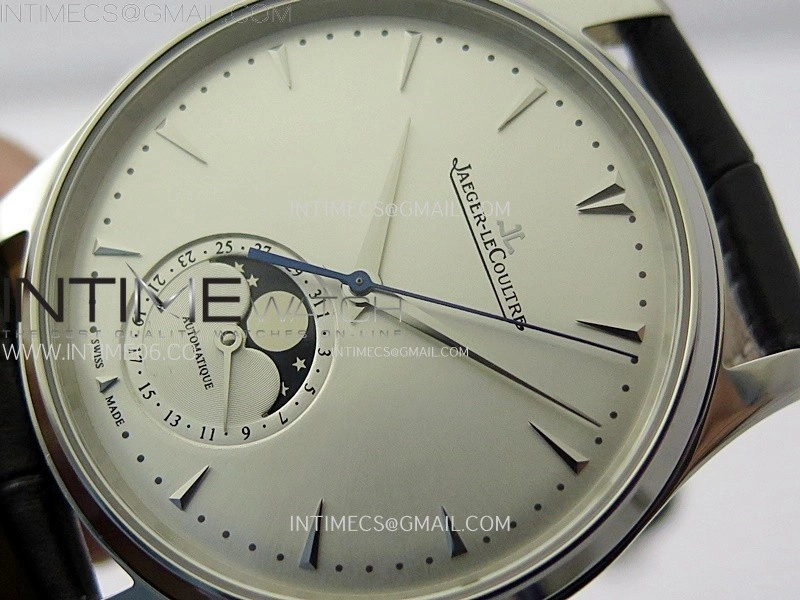 Master Ultra Thin Moon 1368420 SS ZF 1:1 Best Edition White Dial on Black Leather Strap V3 SA925 Super Clone