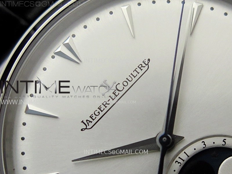 Master Ultra Thin Moon 1368420 SS ZF 1:1 Best Edition White Dial on Black Leather Strap V3 SA925 Super Clone