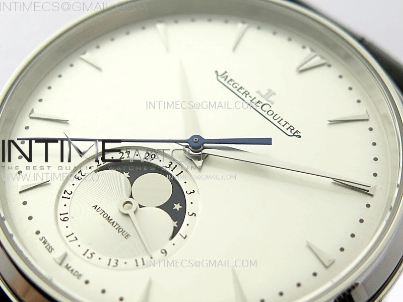 Master Ultra Thin Moon 1368420 SS ZF 1:1 Best Edition White Dial on Black Leather Strap V3 SA925 Super Clone