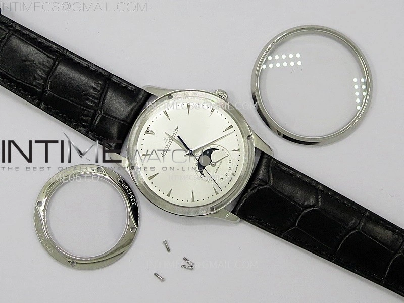 Master Ultra Thin Moon 1368420 SS ZF 1:1 Best Edition White Dial on Black Leather Strap V3 SA925 Super Clone