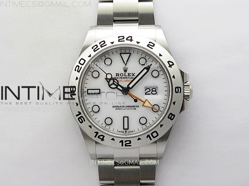 Explorer II 42mm 226570 904L SS C+F 1:1 Best Edition White Dial on Bracelet Super Clone VR3285