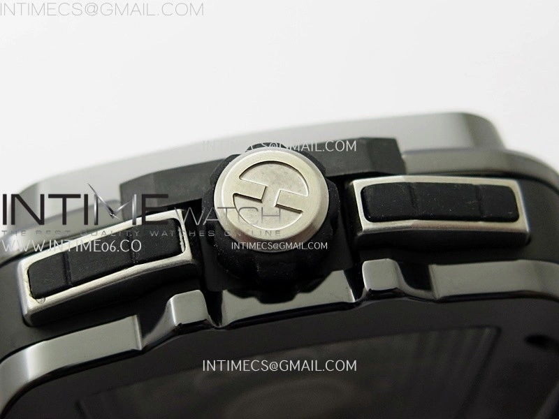 Square Bang Unico 42mm Black Ceramic BBF 1:1 Best Edition Skeleton Dial on Black Rubber Strap A1280
