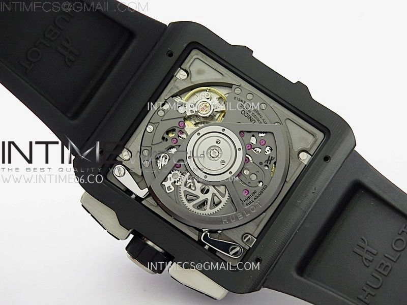 Square Bang Unico 42mm Black Ceramic BBF 1:1 Best Edition Skeleton Dial on Black Rubber Strap A1280
