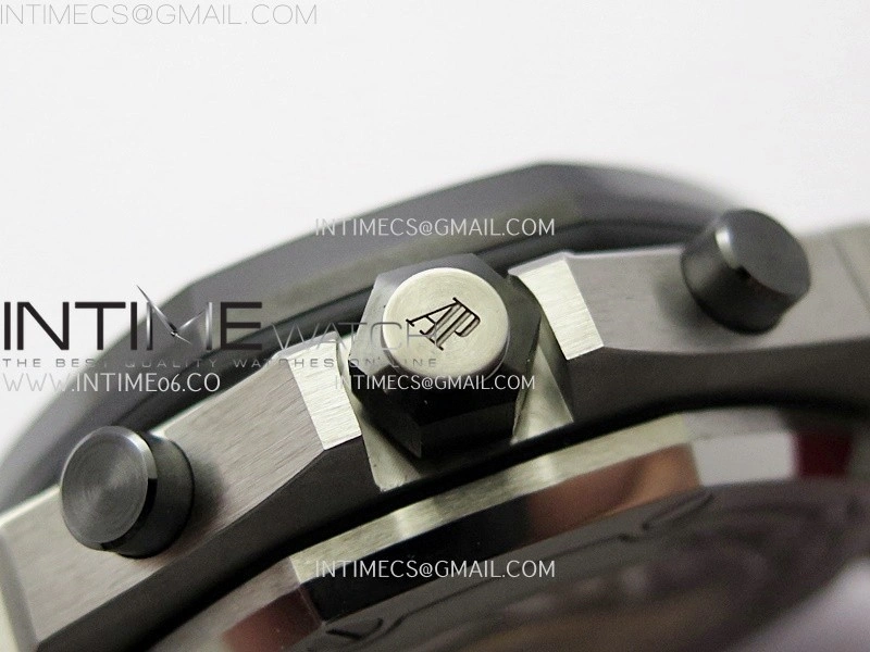 Royal Oak Offshore 42mm Ceramic Bezel SS TKF Best Edition Black Dial on Black Red Rubber Strap A3126