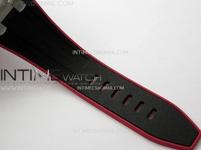 Royal Oak Offshore 42mm Ceramic Bezel SS TKF Best Edition Black Dial on Black Red Rubber Strap A3126