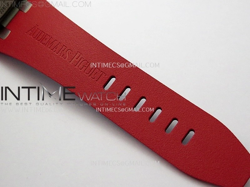 Royal Oak Offshore 42mm Ceramic Bezel SS TKF Best Edition Black Dial on Black Red Rubber Strap A3126