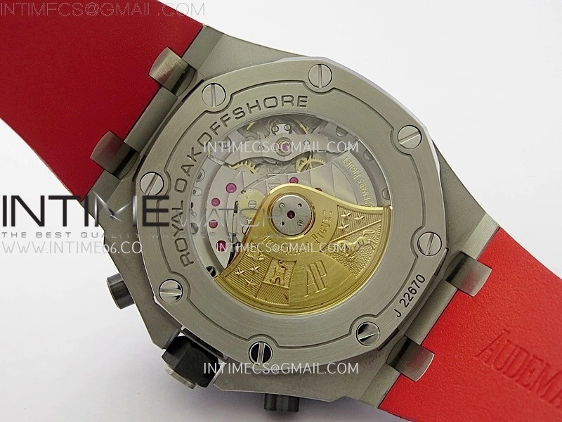 Royal Oak Offshore 42mm Ceramic Bezel SS TKF Best Edition Black Dial on Black Red Rubber Strap A3126