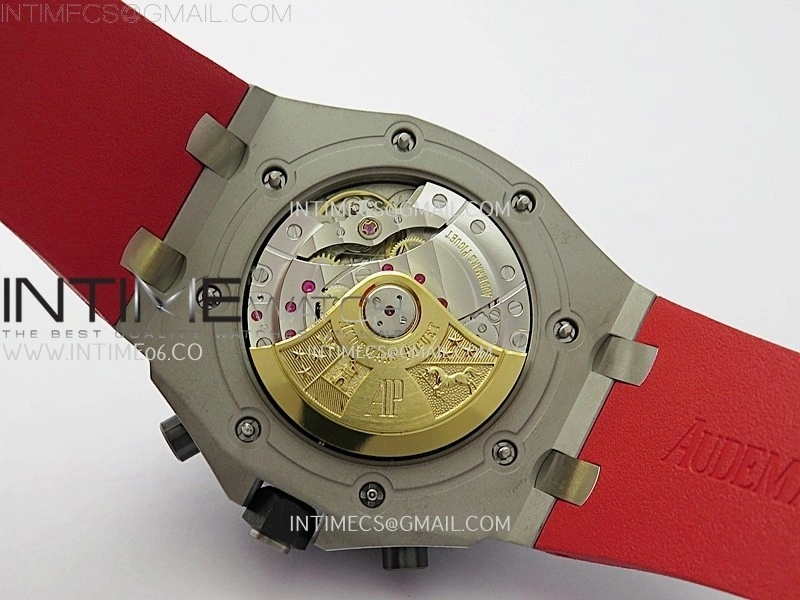 Royal Oak Offshore 42mm Ceramic Bezel SS TKF Best Edition Black Dial on Black Red Rubber Strap A3126