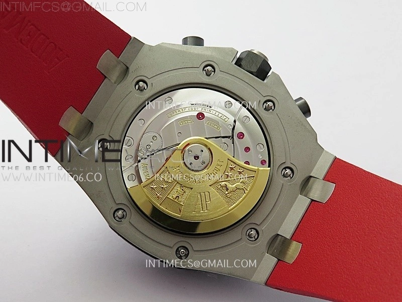 Royal Oak Offshore 42mm Ceramic Bezel SS TKF Best Edition Black Dial on Black Red Rubber Strap A3126