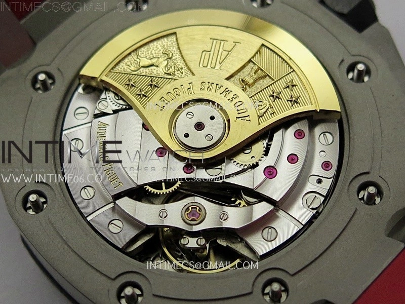 Royal Oak Offshore 42mm Ceramic Bezel SS TKF Best Edition Black Dial on Black Red Rubber Strap A3126