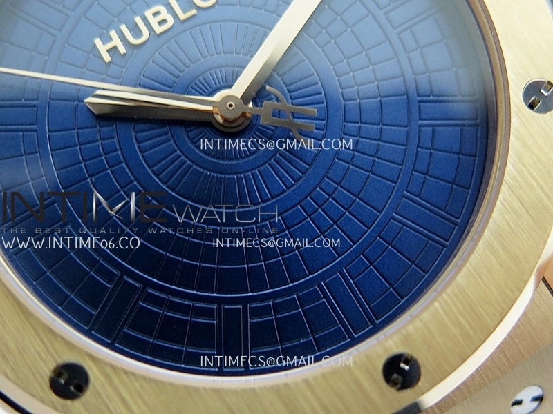 Classic Fusion 42mm RG JJZF 1:1 Best Edition Blue Textured Dial On Blue Rubber Strap Asian SW300
