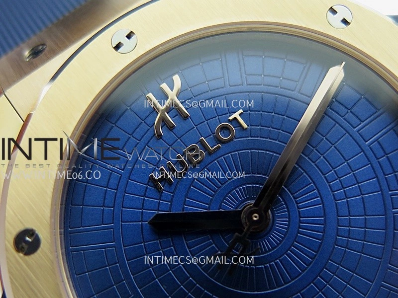 Classic Fusion 42mm RG JJZF 1:1 Best Edition Blue Textured Dial On Blue Rubber Strap Asian SW300
