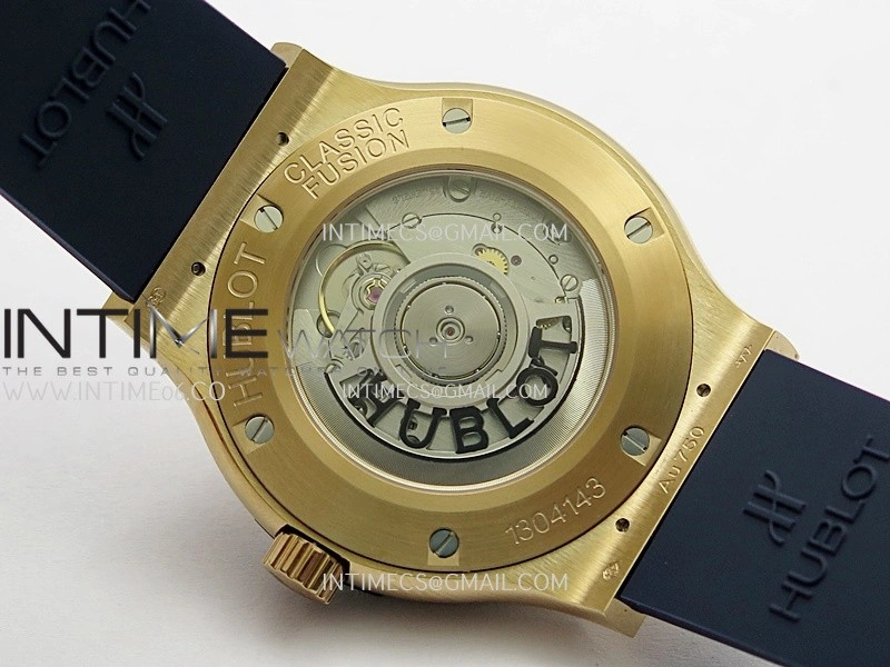 Classic Fusion 42mm RG JJZF 1:1 Best Edition Blue Textured Dial On Blue Rubber Strap Asian SW300