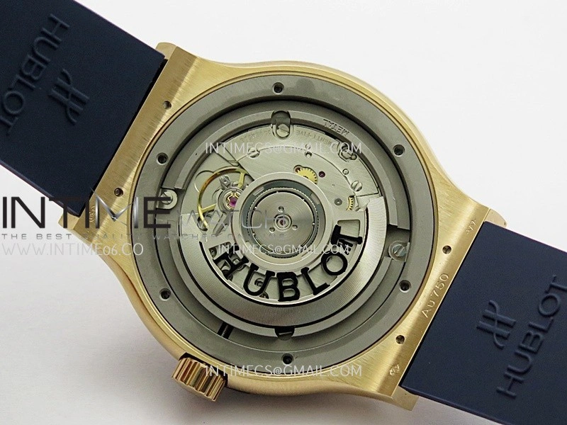 Classic Fusion 42mm RG JJZF 1:1 Best Edition Blue Textured Dial On Blue Rubber Strap Asian SW300