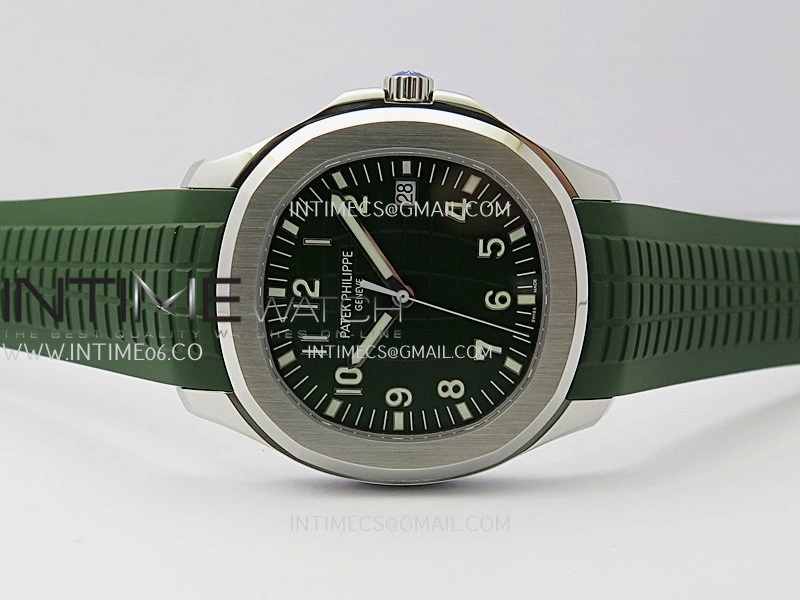 Aquanaut 5168G 42mm SS 3KF 1:1 Best Edition Green Dial on Green Rubber Strap A324 Super Clone V2